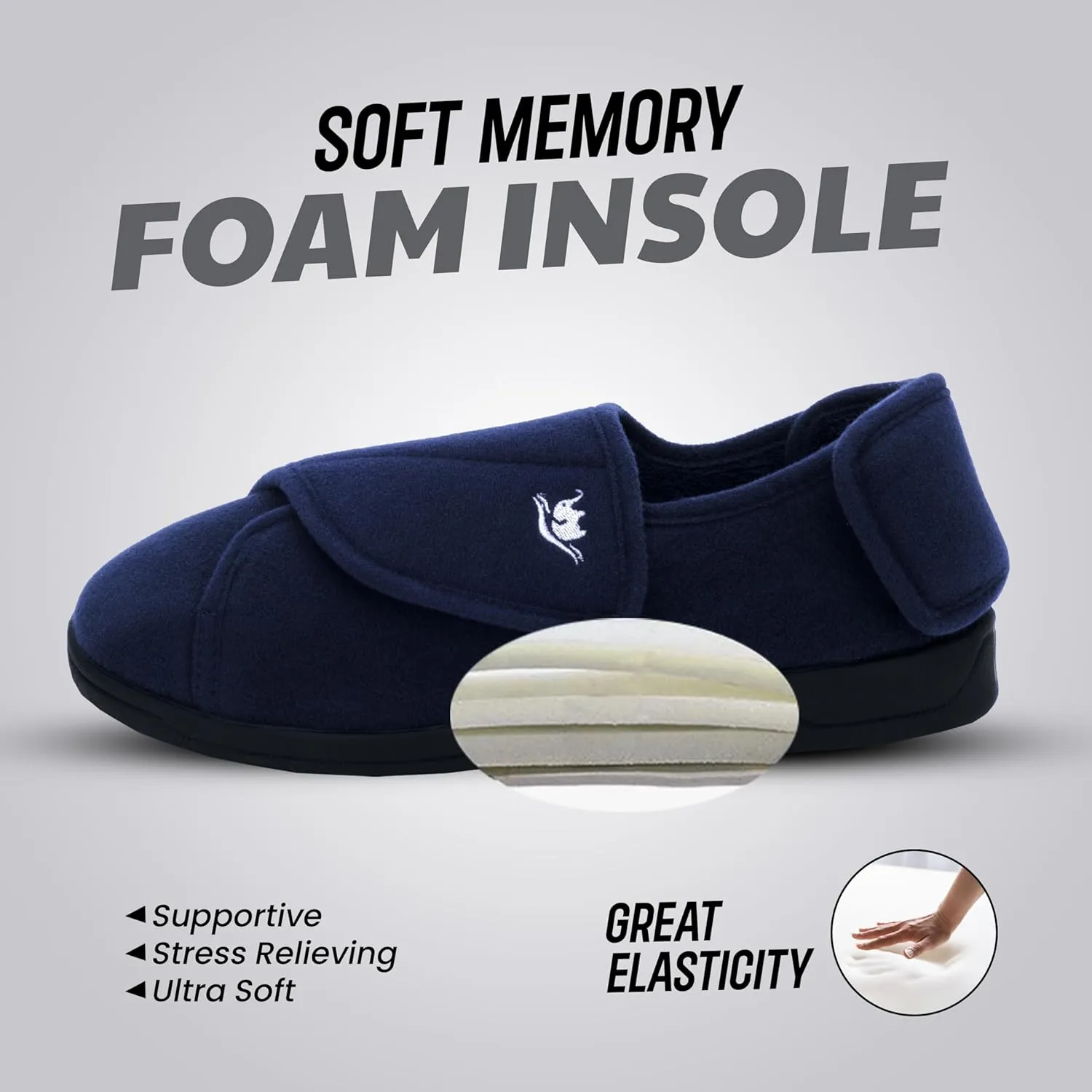 Diabetic Slippers Women, Lymphedema Shoes, Edema Shoes Swollen Feet, Indoor and Outdoor Hook and Loop, Non Slip House Shoes
