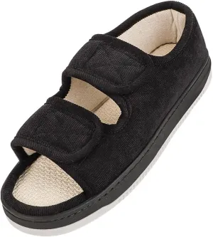 Diabetic Swollen Sandals for Men Women Wide Width Edema Adjustable Extra Wide Open Toe Diabetic Slippers for Swollen Feet Arthritis Elderly Swelling Neuropathy Lymphedema Surgery Recovery Footwear