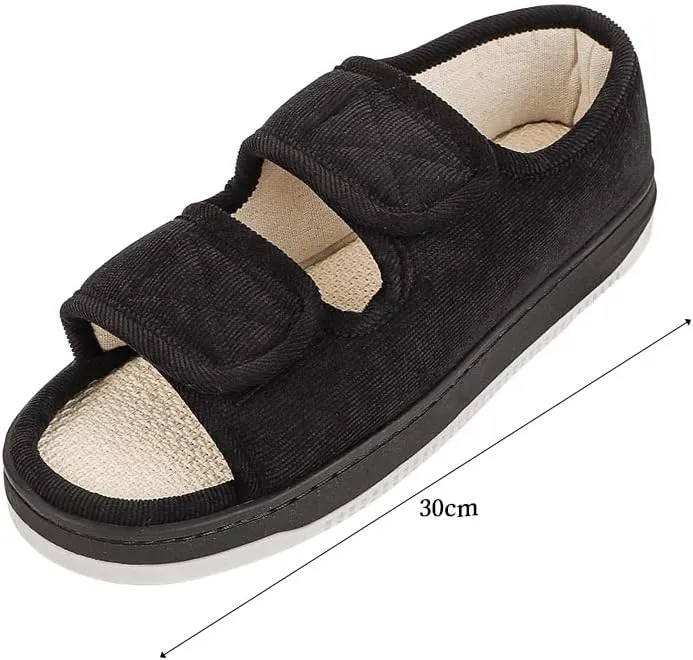 Diabetic Swollen Sandals for Men Women Wide Width Edema Adjustable Extra Wide Open Toe Diabetic Slippers for Swollen Feet Arthritis Elderly Swelling Neuropathy Lymphedema Surgery Recovery Footwear