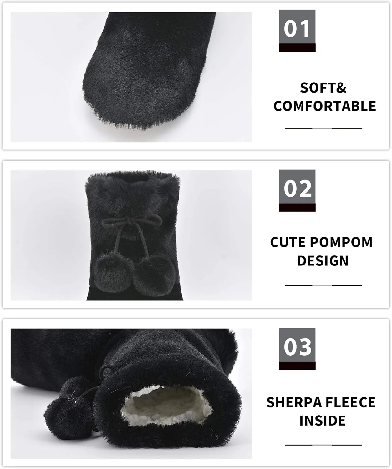 DICUIRD Slipper Socks with Grippers for Women,Winter Cozy&Comfy Boot Slippers for Women