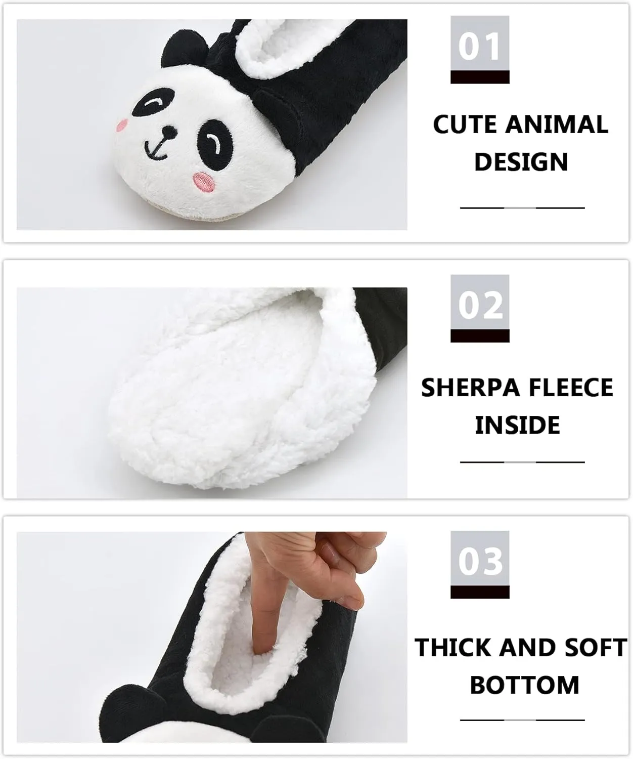 DICUIRD Womens Slipper Socks Low Cut Comfy&Warm Animal Non-skid Bedroom Slippers