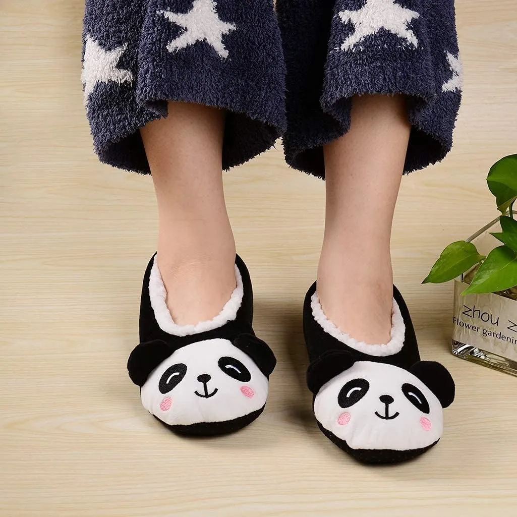 DICUIRD Womens Slipper Socks Low Cut Comfy&Warm Animal Non-skid Bedroom Slippers