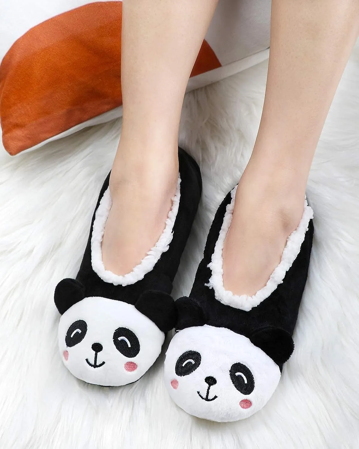 DICUIRD Womens Slipper Socks Low Cut Comfy&Warm Animal Non-skid Bedroom Slippers
