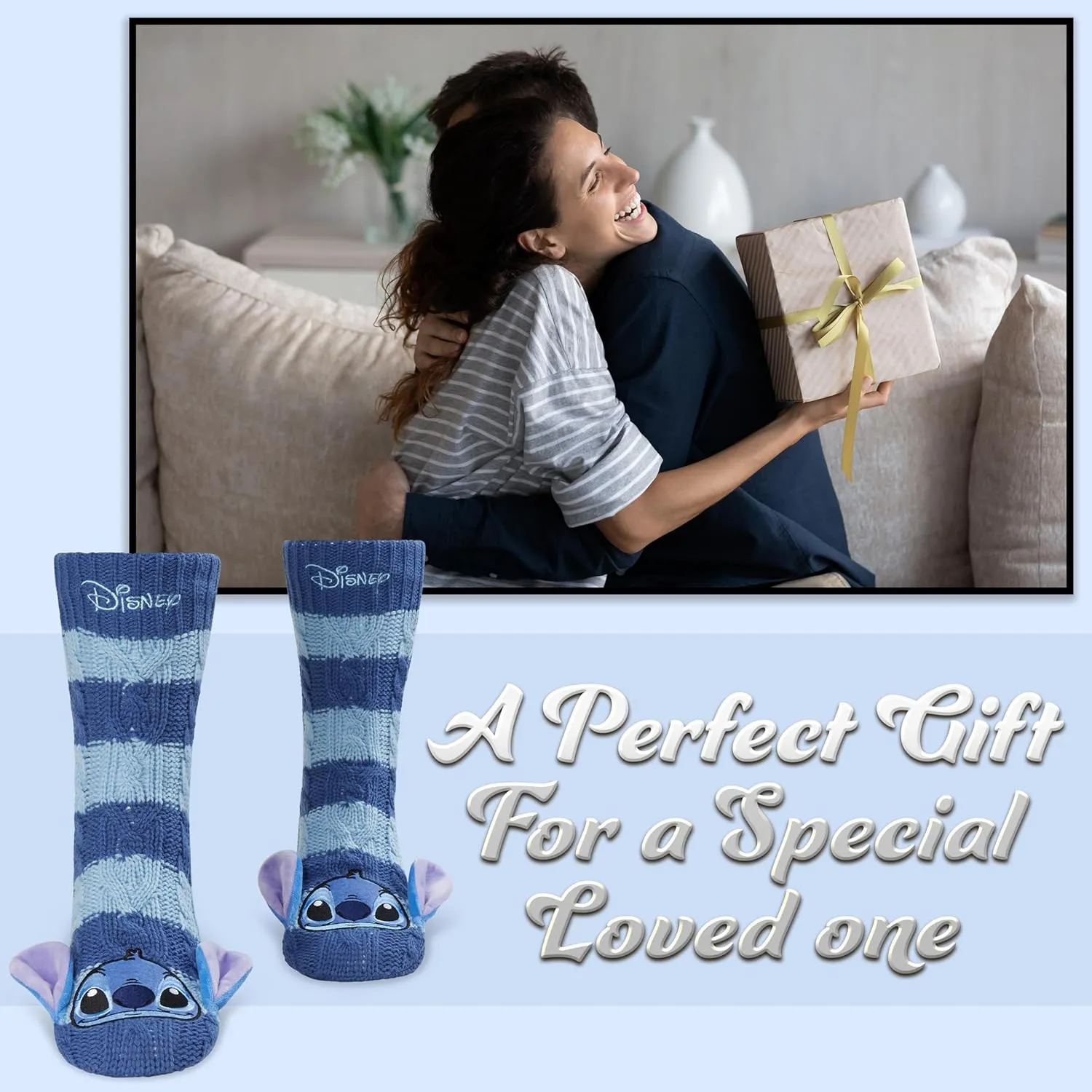 Disney Stitch Slipper Socks For Women Teens Warm Slipper Socks Bed Socks Non Slip Socks Gifts for Her