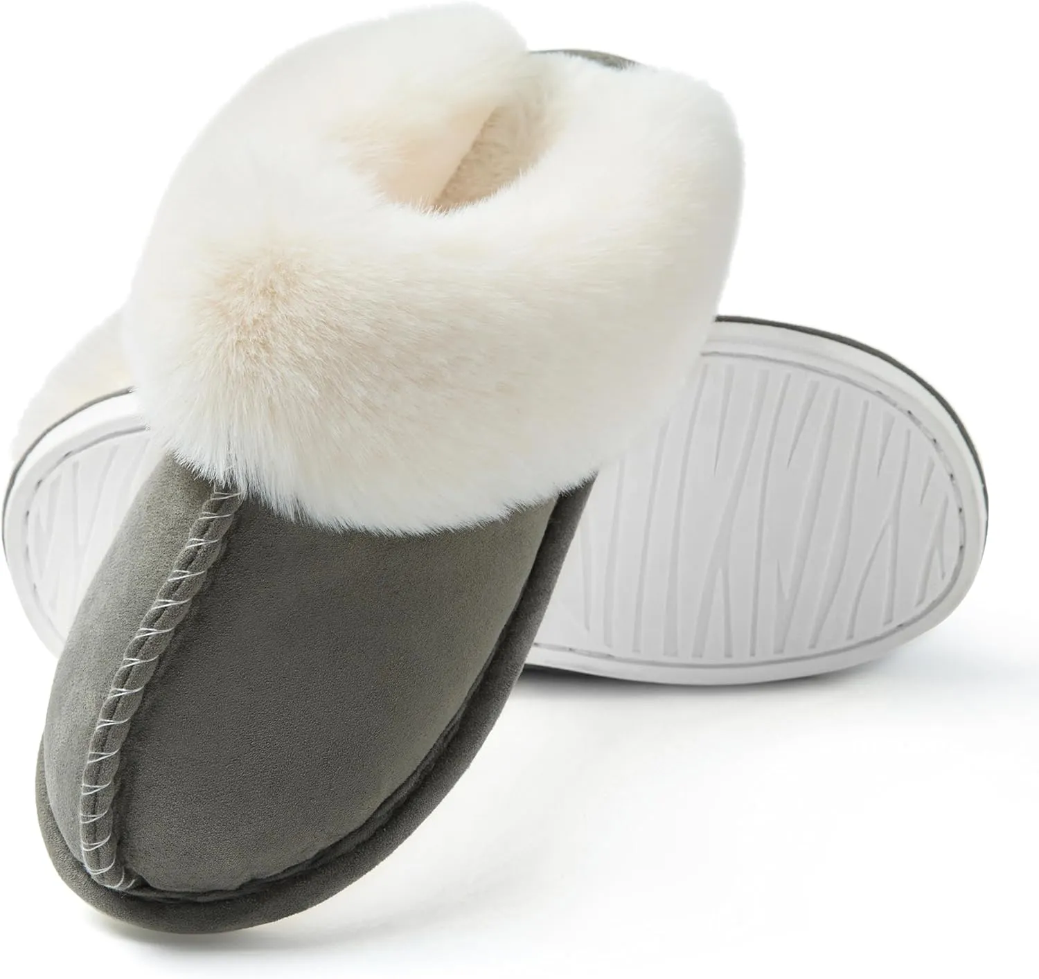 Donpapa Womens Slipper with Memory Foam Fluffy Soft Warm Slip On House Slippers Anti-Skid Cozy Plush for Indoor Outdoor