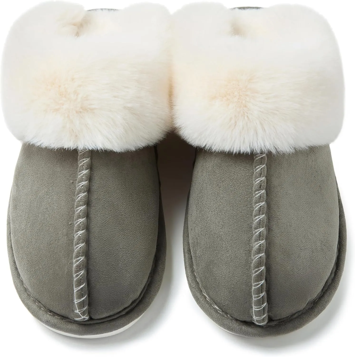 Donpapa Womens Slipper with Memory Foam Fluffy Soft Warm Slip On House Slippers Anti-Skid Cozy Plush for Indoor Outdoor