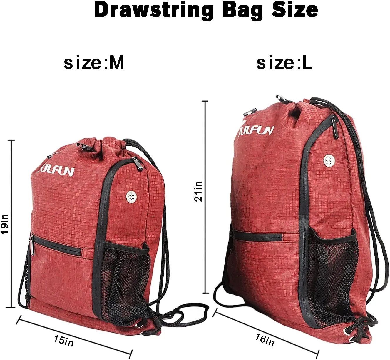 Drawstring Basketball Backpack Sports Gym Bag With Shoe Compartment and Two Water Bottle Holder