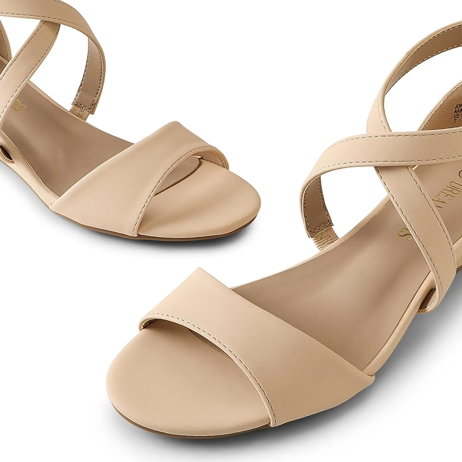 DREAM PAIRS Women's Low Wedge Sandals Ankle Strap Heel Sandal Open Toe Wide Dress Summer Shoes