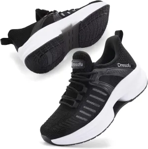 Dresofu Women's Casual Breathable Walking Non-Slip Shoes Platform Lightweight Jogging Tennis Sneakers