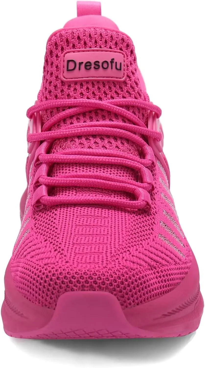 Dresofu Women's Casual Breathable Walking Non-Slip Shoes Platform Lightweight Jogging Tennis Sneakers