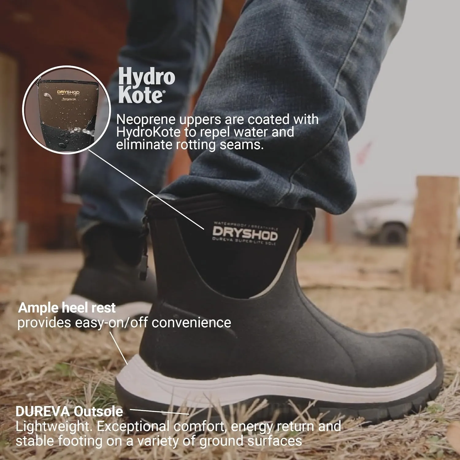 Dryshod Evalusion Lightweight Men's Ankle Boot | Waterproof | Rubber | Comfortable