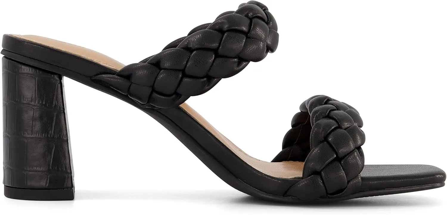 Dunes   CUSHIONAIRE Technology Women's Iris braided Heel Sandal  Memory Foam and Wide Widths Available
