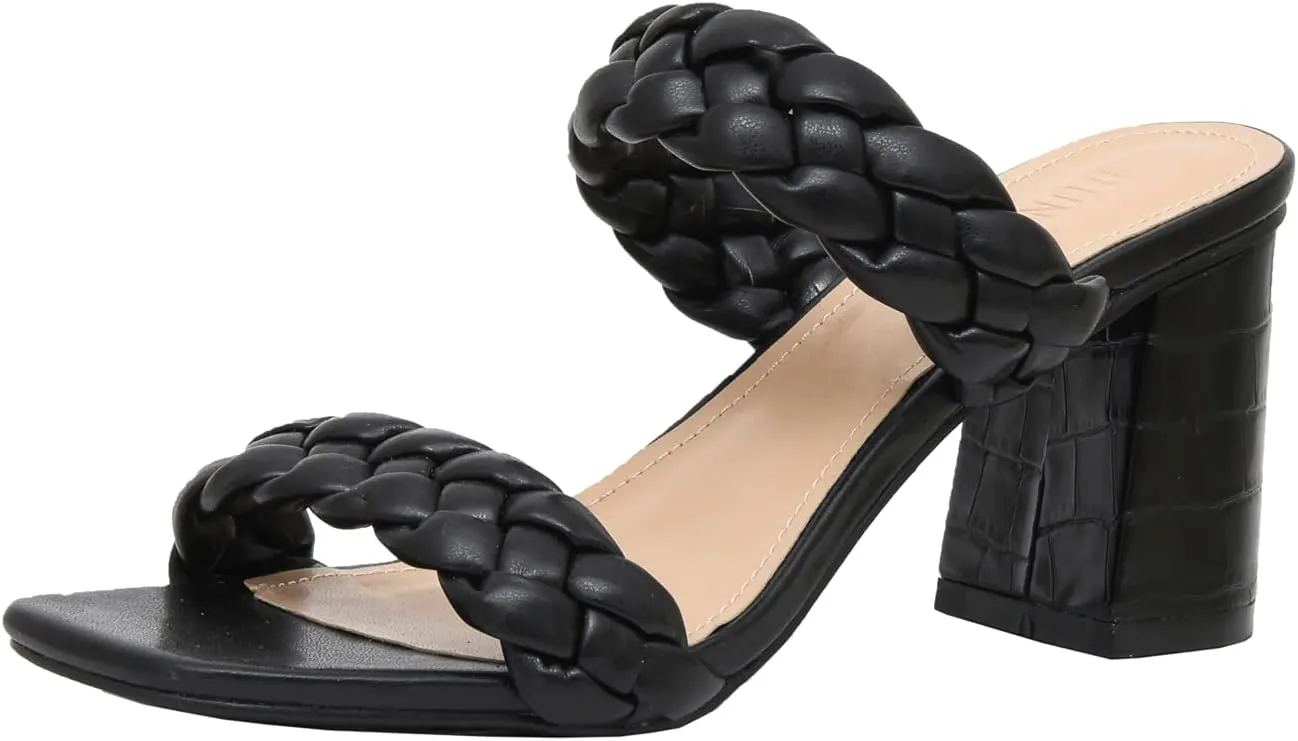Dunes   CUSHIONAIRE Technology Women's Iris braided Heel Sandal  Memory Foam and Wide Widths Available