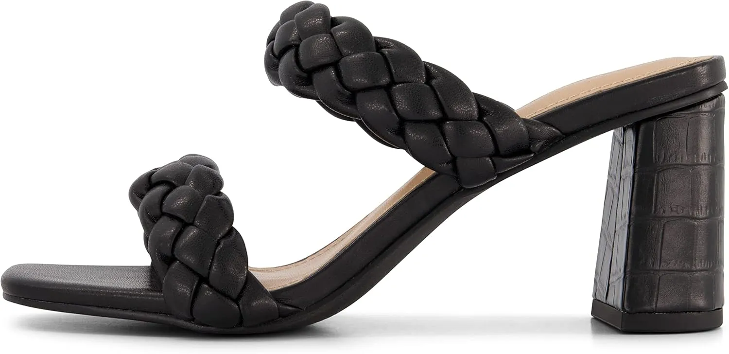 Dunes   CUSHIONAIRE Technology Women's Iris braided Heel Sandal  Memory Foam and Wide Widths Available