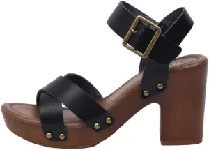 Dunes Women's Sayer Faux Wood Sandal  Comfort Foam & LiteSole Technology