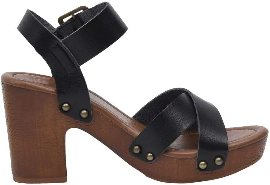 Dunes Women's Sayer Faux Wood Sandal  Comfort Foam & LiteSole Technology