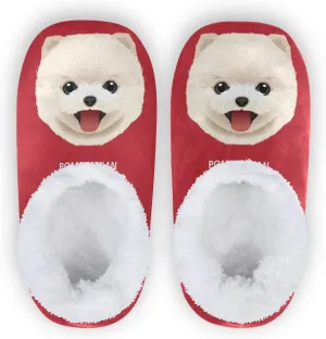 Dussdil Pomeranian Puppy Home Winter Slippers White Dog Spa Travel House Slipper Soft Memory Foam Slipper Non Slip for Women Men Hotel Bedroom Shoes Slippers M