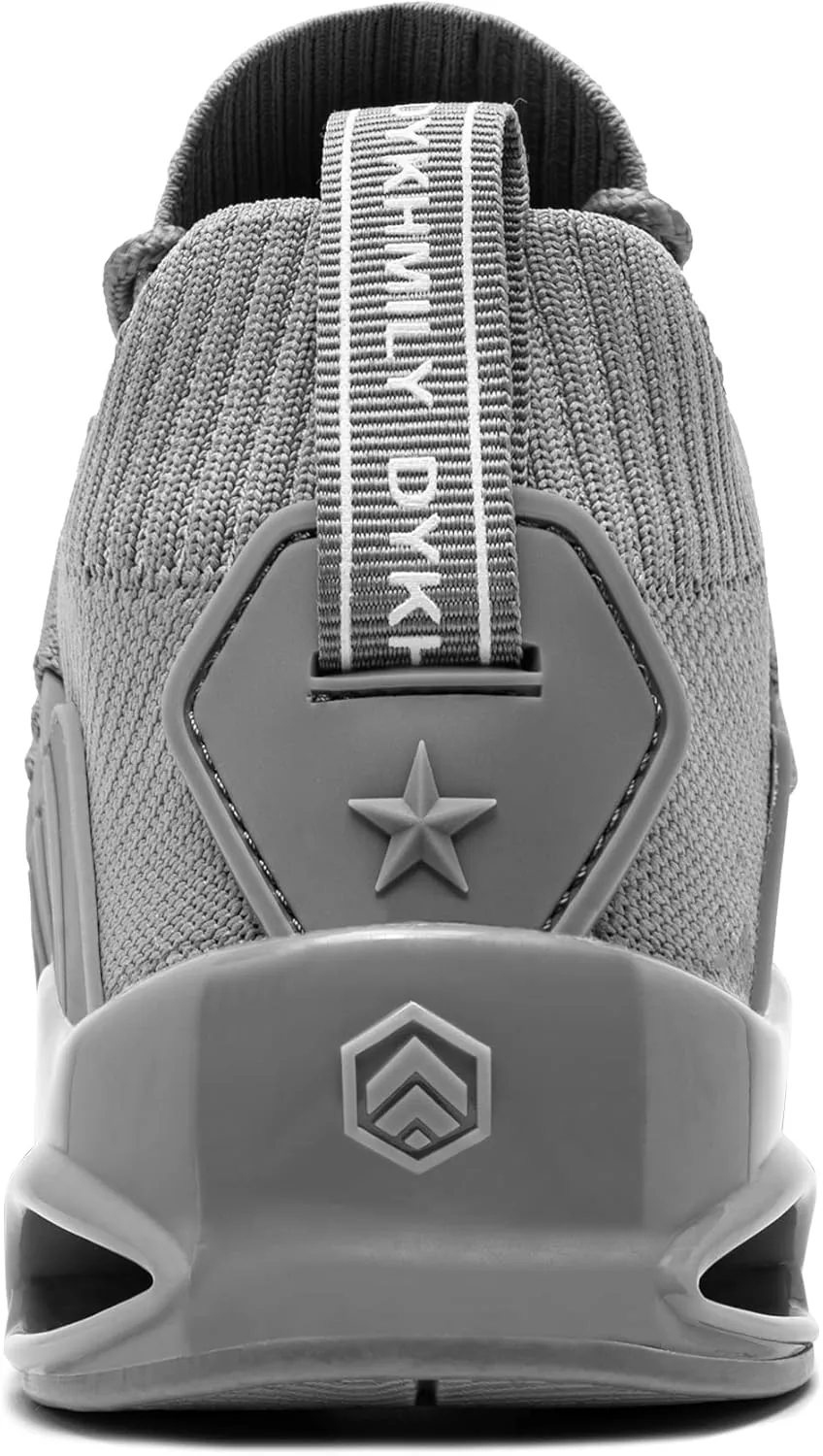 DYKHMILY Steel Toe Wide Sneakers for Women Lightweight Safety Shoes Breathable Slip on Work Shoe