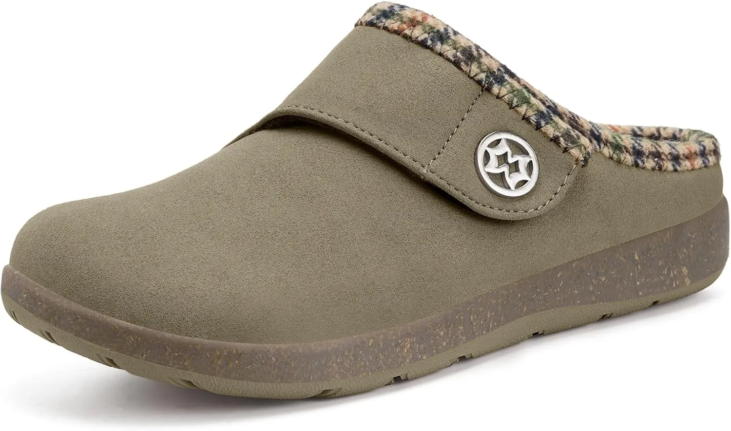 Eagsouni Women's Men's Slippers Suede Fuzzy Slippers with Arch Support Orthotic Winter Warm Fur Lined Slip on House Shoes Indoor Outdoor for Plantar Fasciitis