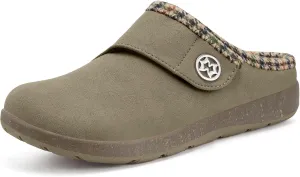 Eagsouni Women's Men's Slippers Suede Fuzzy Slippers with Arch Support Orthotic Winter Warm Fur Lined Slip on House Shoes Indoor Outdoor for Plantar Fasciitis