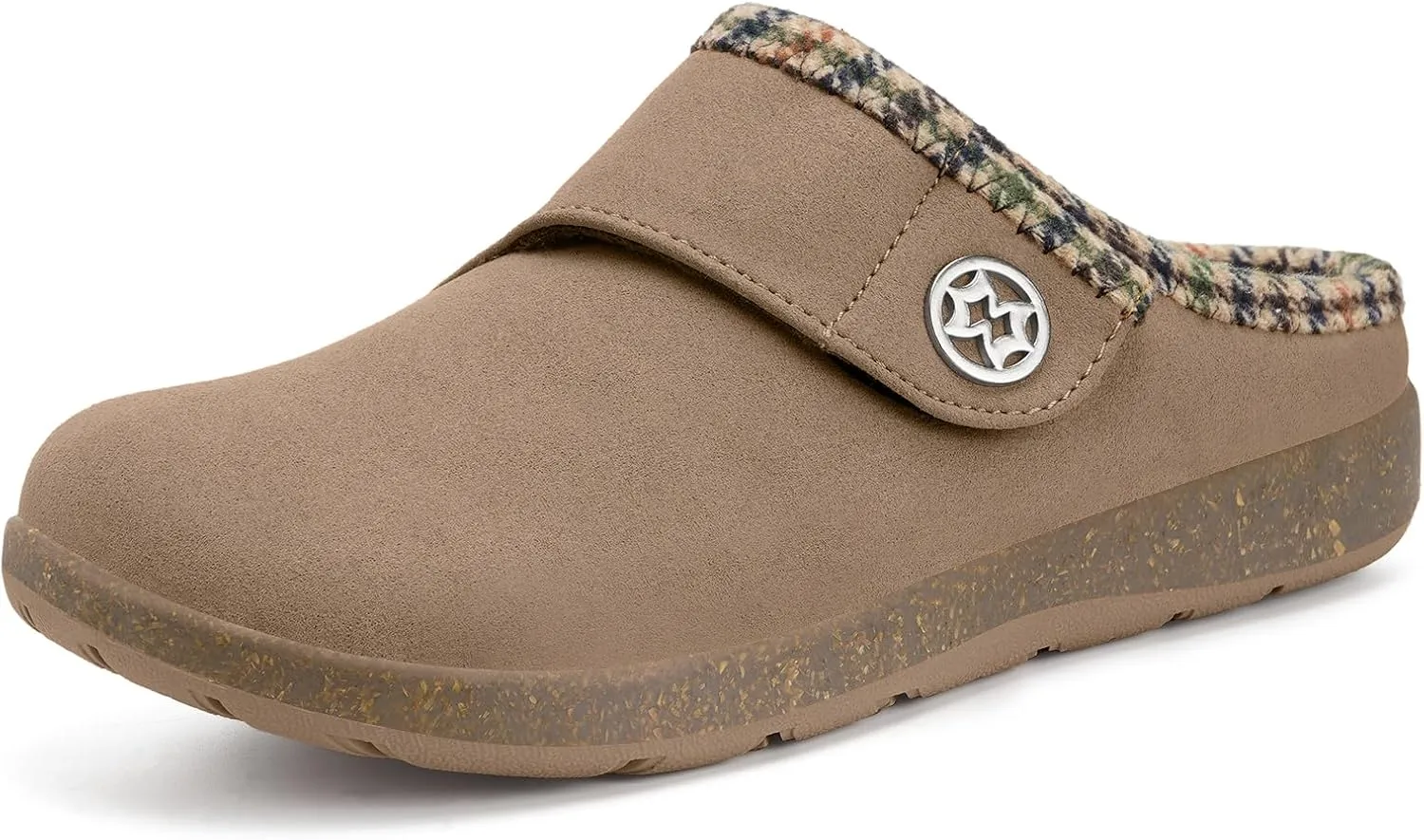 Eagsouni Women's Men's Slippers Suede Fuzzy Slippers with Arch Support Orthotic Winter Warm Fur Lined Slip on House Shoes Indoor Outdoor for Plantar Fasciitis