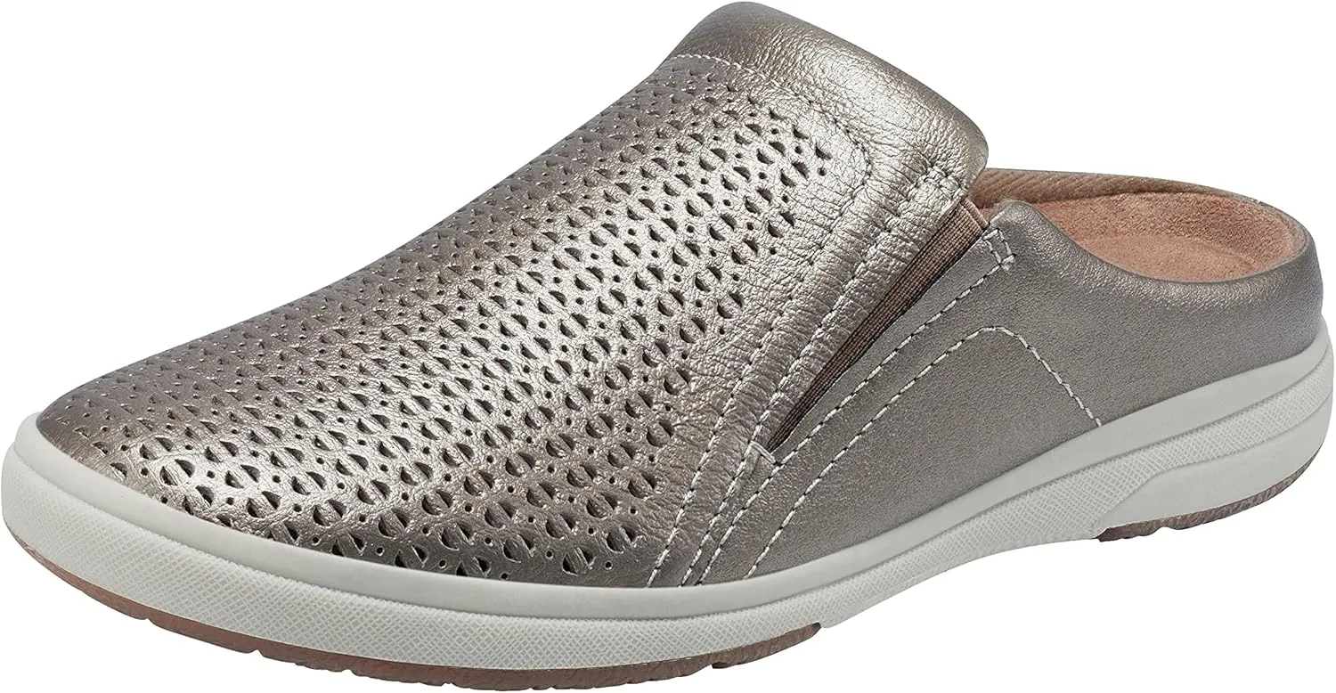Earth Origins Women’s Emilia Sneaker I Slip-On Leather Clog with Breathable Cutouts for Everyday