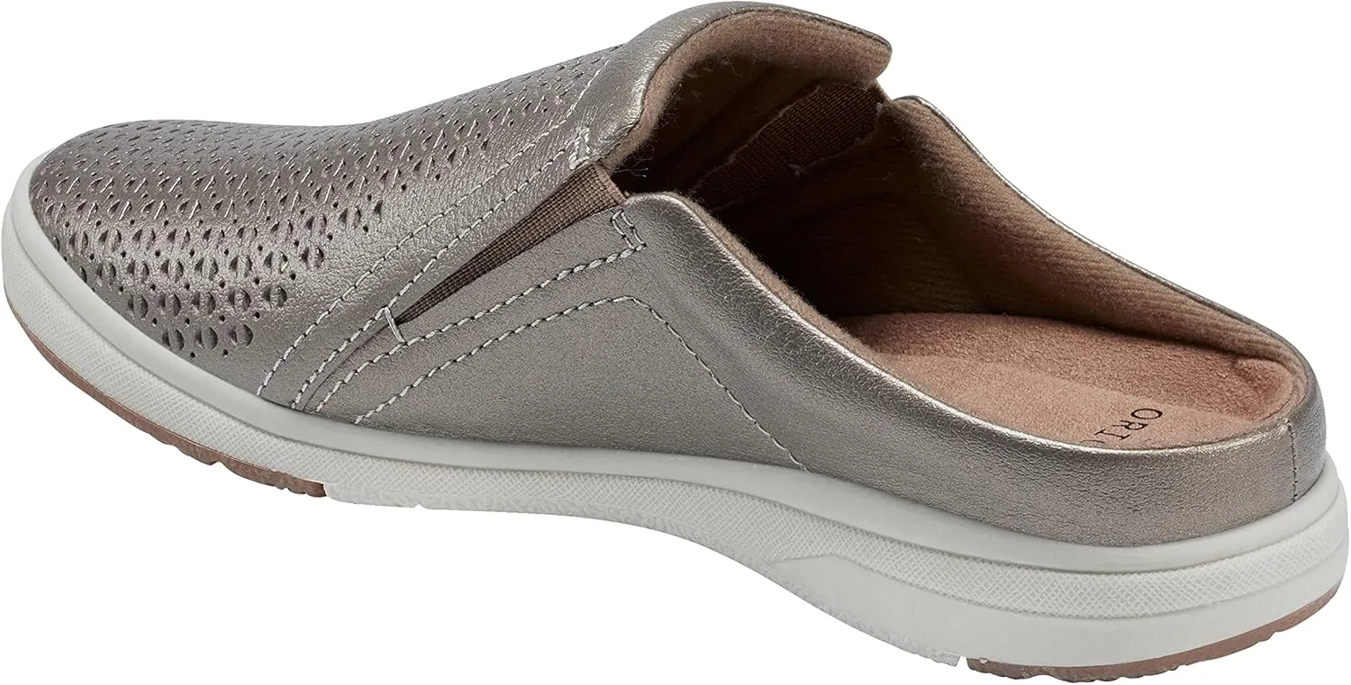Earth Origins Women’s Emilia Sneaker I Slip-On Leather Clog with Breathable Cutouts for Everyday