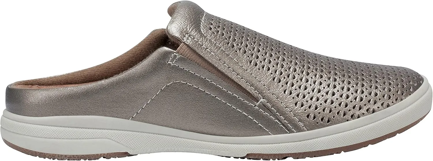 Earth Origins Women’s Emilia Sneaker I Slip-On Leather Clog with Breathable Cutouts for Everyday
