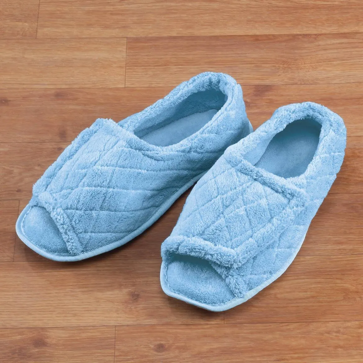 EasyComforts Quilted Chenille Adjustable Toe Slippers