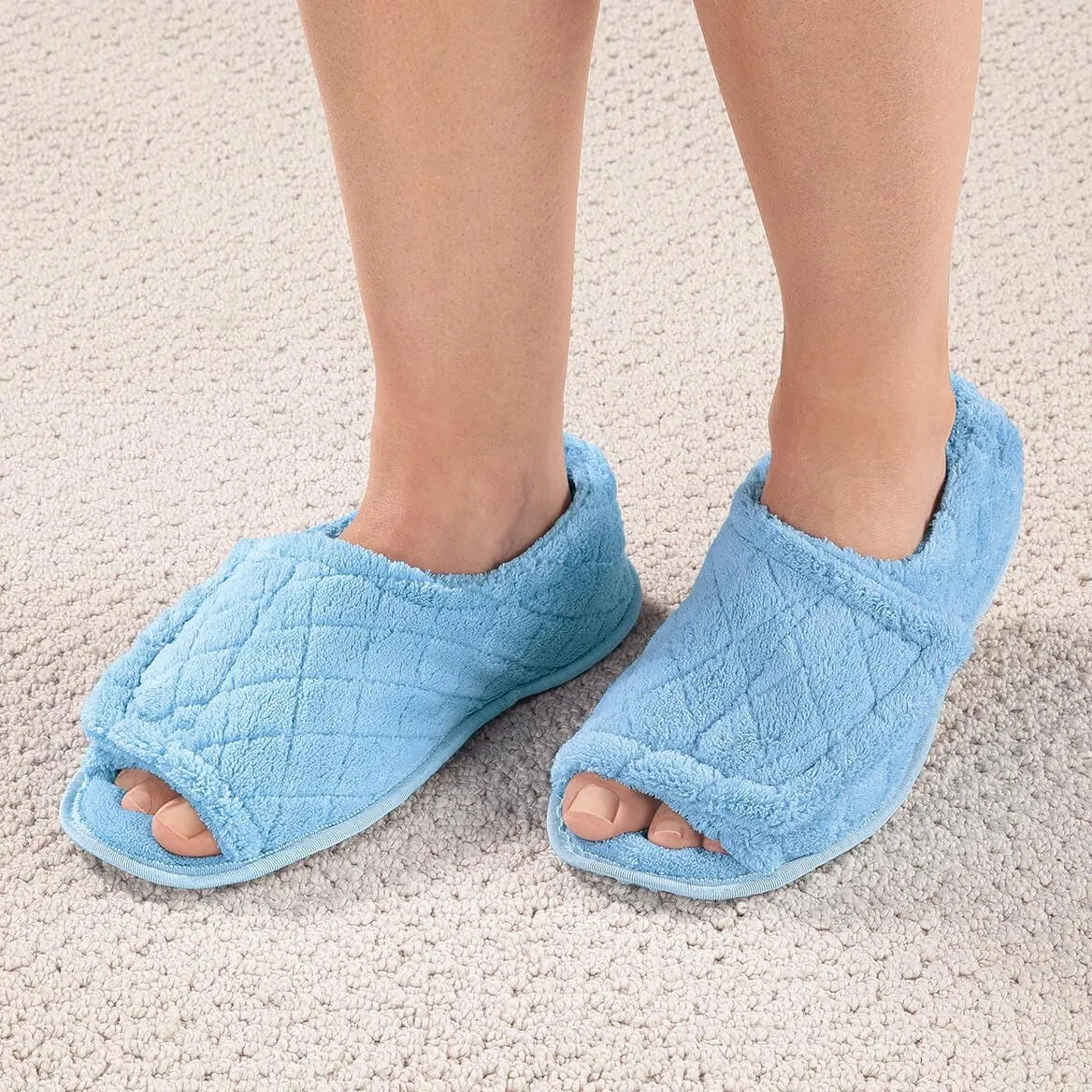 EasyComforts Quilted Chenille Adjustable Toe Slippers