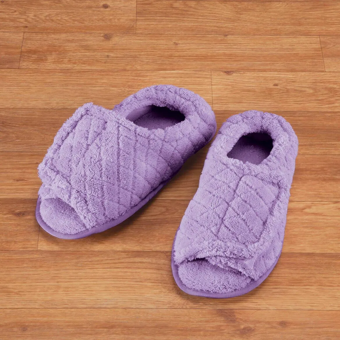 EasyComforts Quilted Chenille Adjustable Toe Slippers