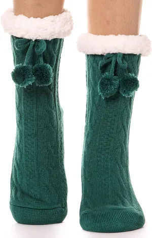 EBMORE Slipper Fuzzy Socks for Women Fluffy Cozy Cabin Winter Warm Soft Fleece Comfy Thick Socks with Grips