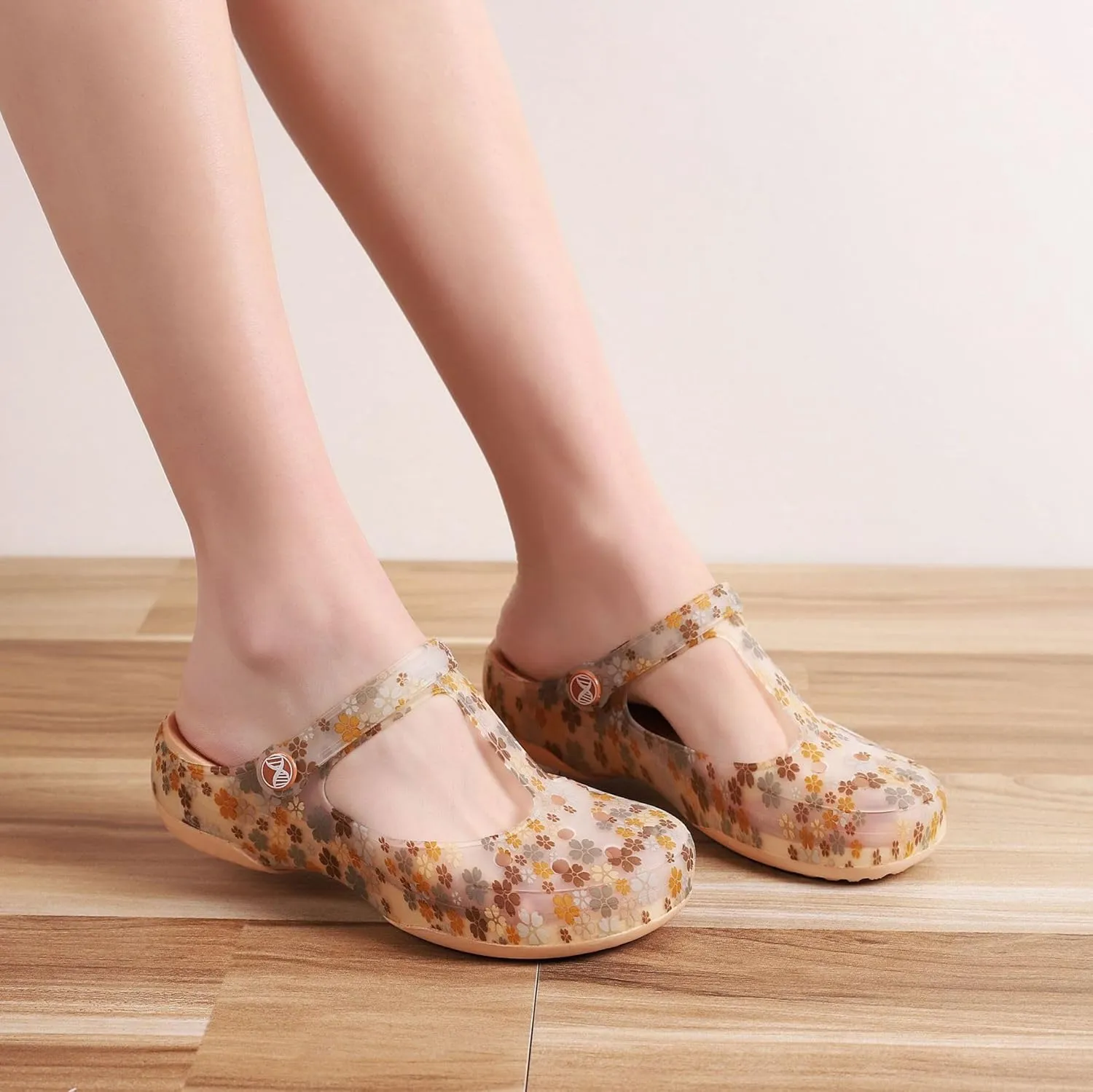 Elegant Transparent Non-Slip Clogs for Women - Comfortable Indoor/Outdoor Garden Sandals, Brown