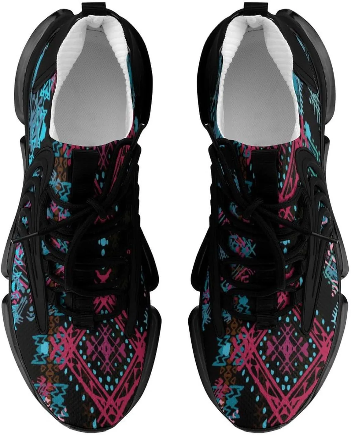 Ethnic Boho Pattern Walking Shoes for Men Lightweight Tennis Fashion Elastic Sports Shoes Cushion Basketball Shoes