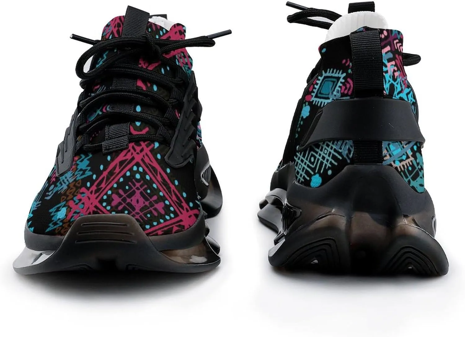 Ethnic Boho Pattern Walking Shoes for Men Lightweight Tennis Fashion Elastic Sports Shoes Cushion Basketball Shoes