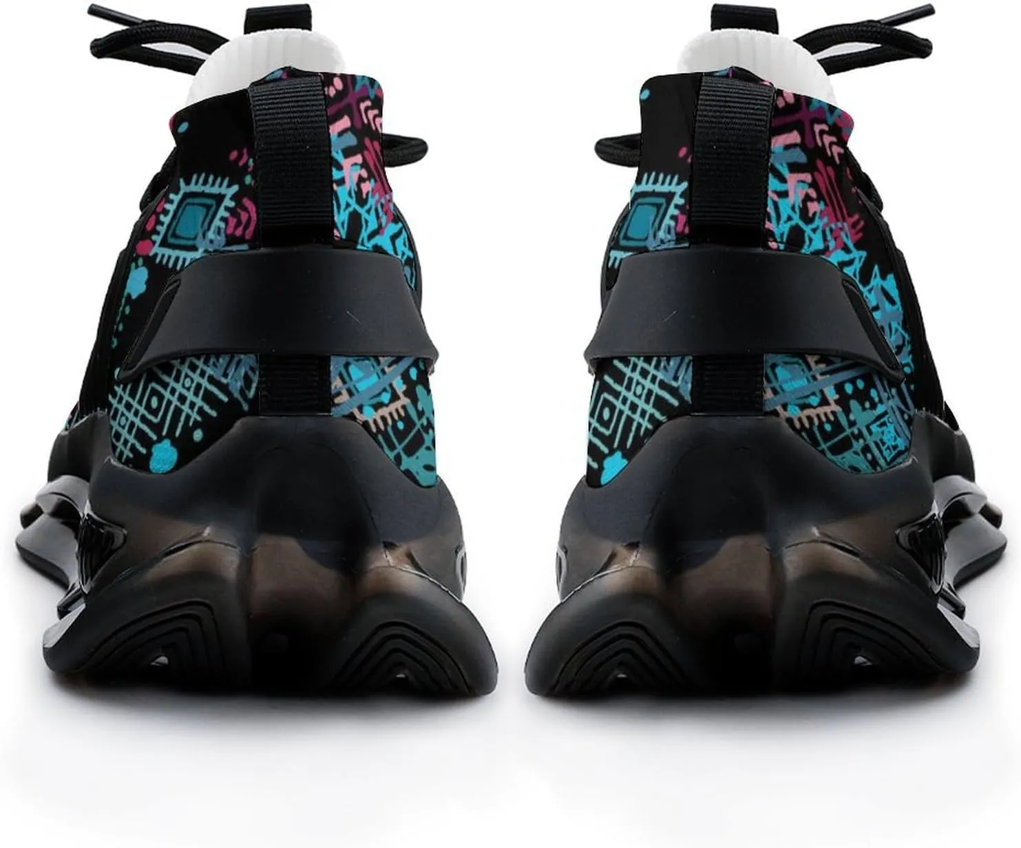 Ethnic Boho Pattern Walking Shoes for Men Lightweight Tennis Fashion Elastic Sports Shoes Cushion Basketball Shoes