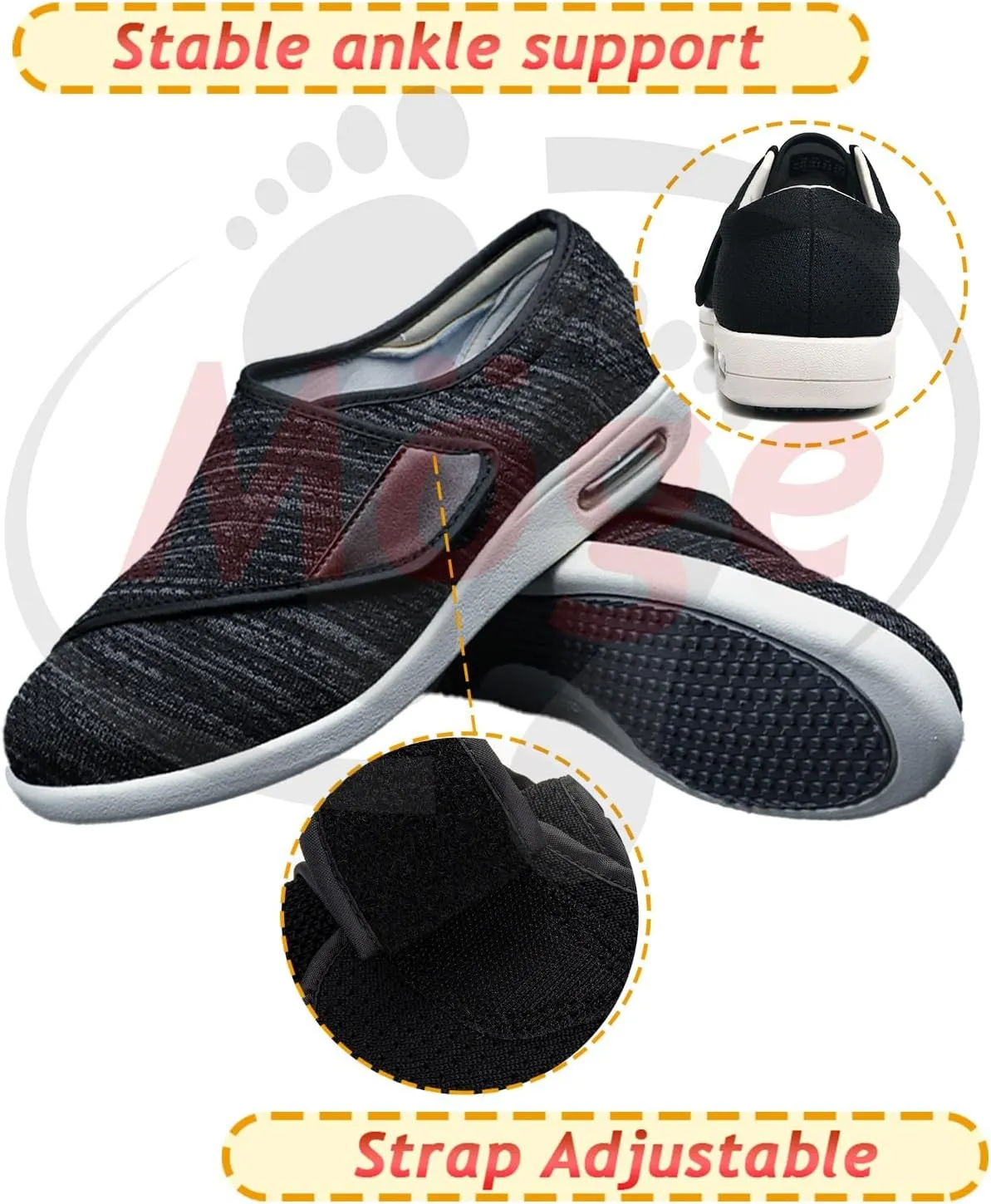 Extra Wide Width Shoes Mens Slip On Trainers Mens Slip On Trainers Casual Walking Nordic Shoes Breathable Shoes Lightweight Tennis Soft Mesh Shoes