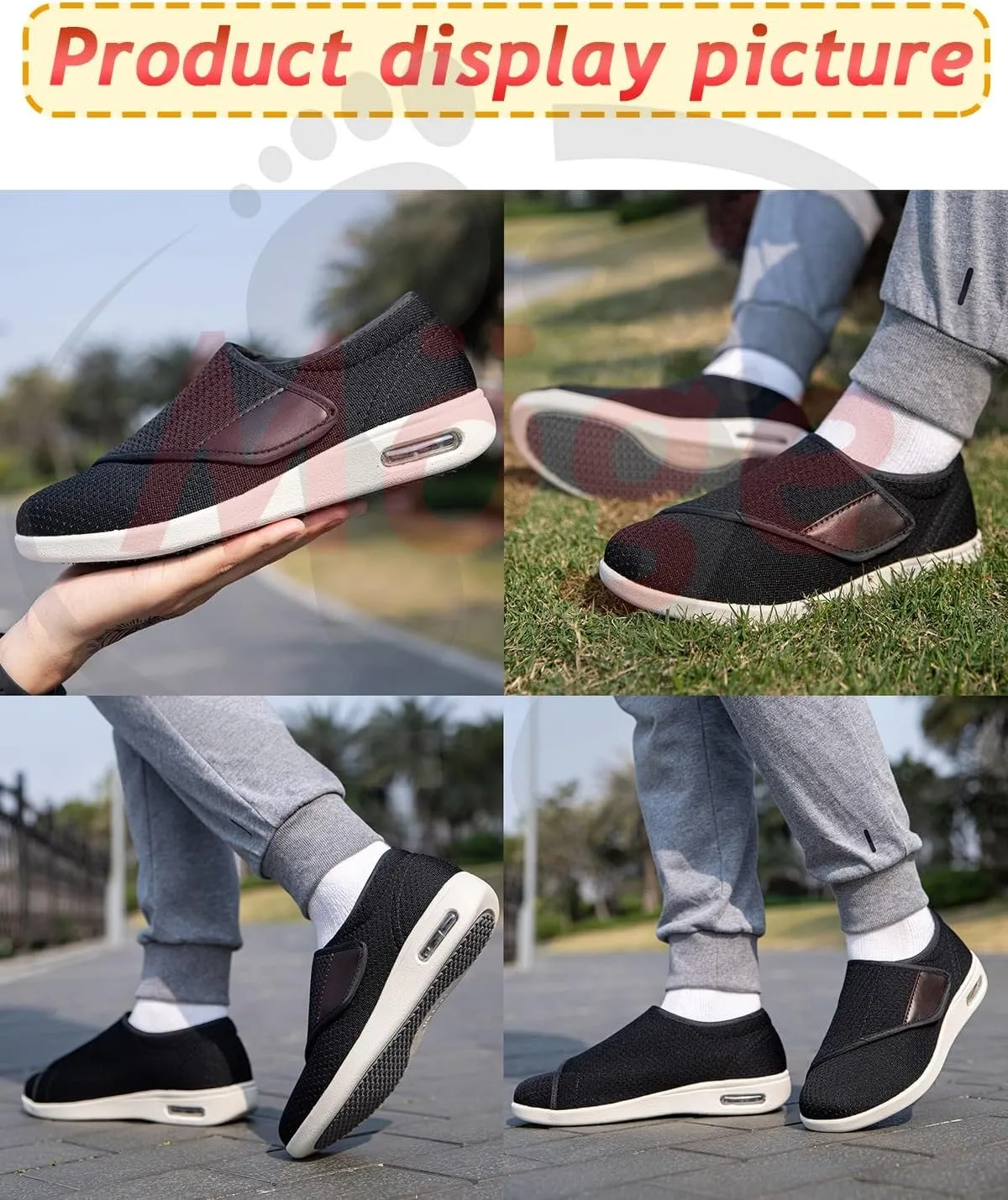 Extra Wide Width Shoes Mens Slip On Trainers Mens Slip On Trainers Casual Walking Nordic Shoes Breathable Shoes Lightweight Tennis Soft Mesh Shoes