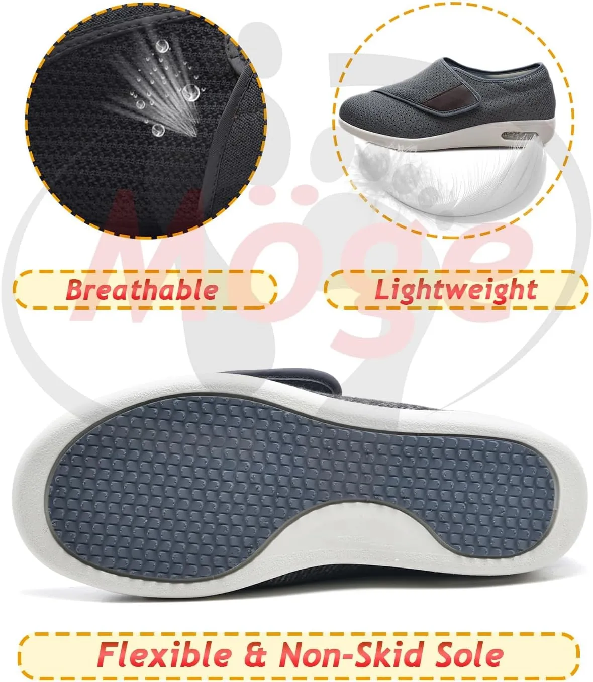 Extra Wide Width Shoes Mens Slip On Trainers Mens Slip On Trainers Casual Walking Nordic Shoes Breathable Shoes Lightweight Tennis Soft Mesh Shoes