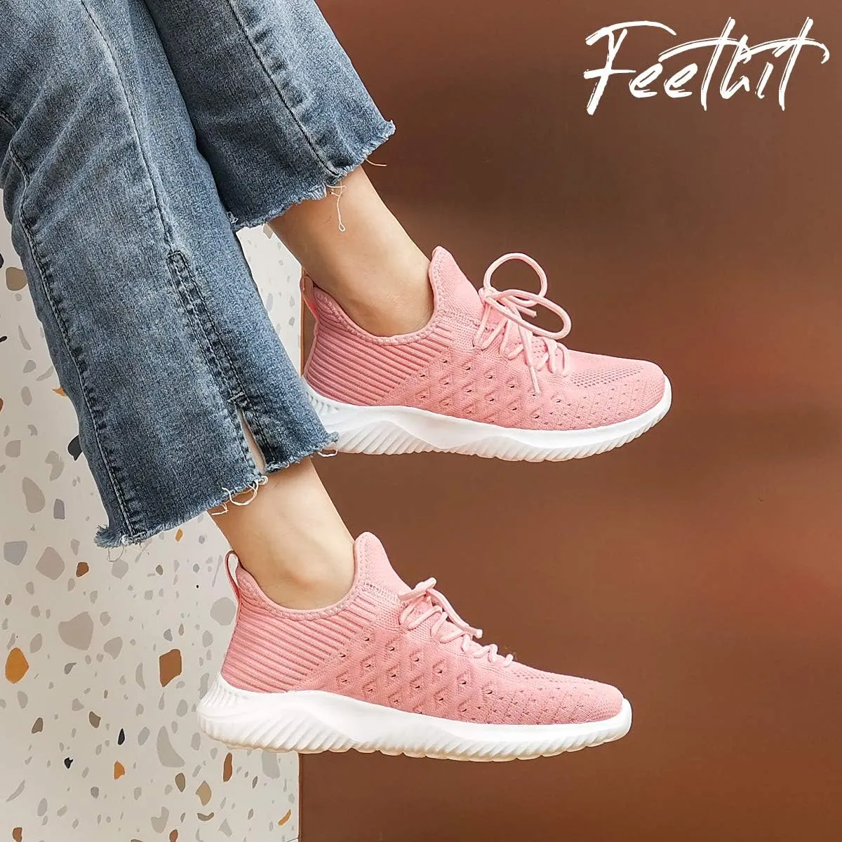Feethit Womens Slip On Walking Shoes Non Slip Running Shoes Breathable Workout Shoes Lightweight Gym Sneakers