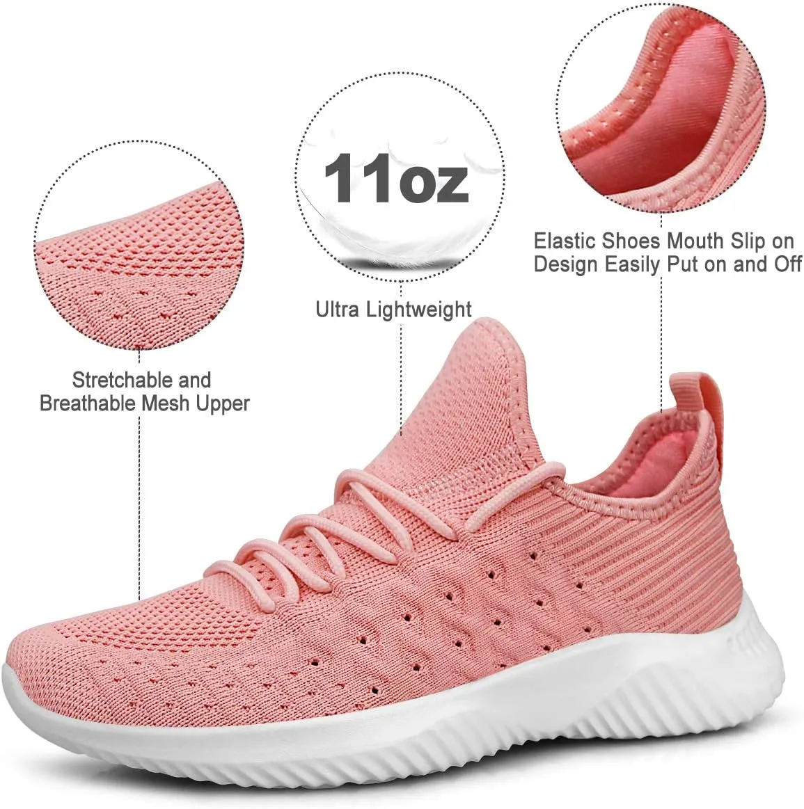 Feethit Womens Slip On Walking Shoes Non Slip Running Shoes Breathable Workout Shoes Lightweight Gym Sneakers
