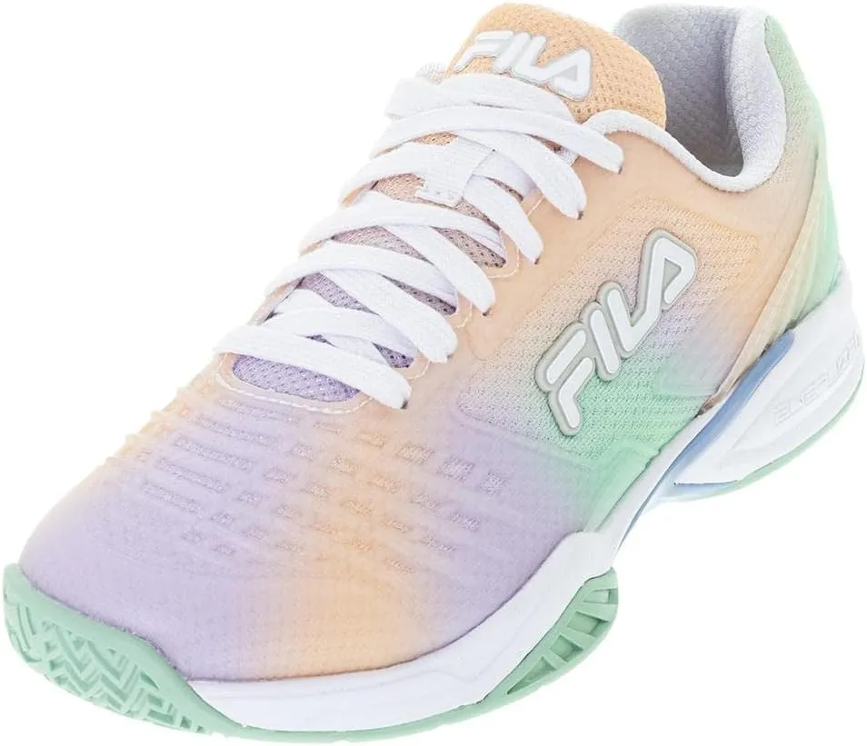 Fila Women`s Axilus 2 Energized Tie Dye Tennis Shoes Almond Cream and Multi Blue