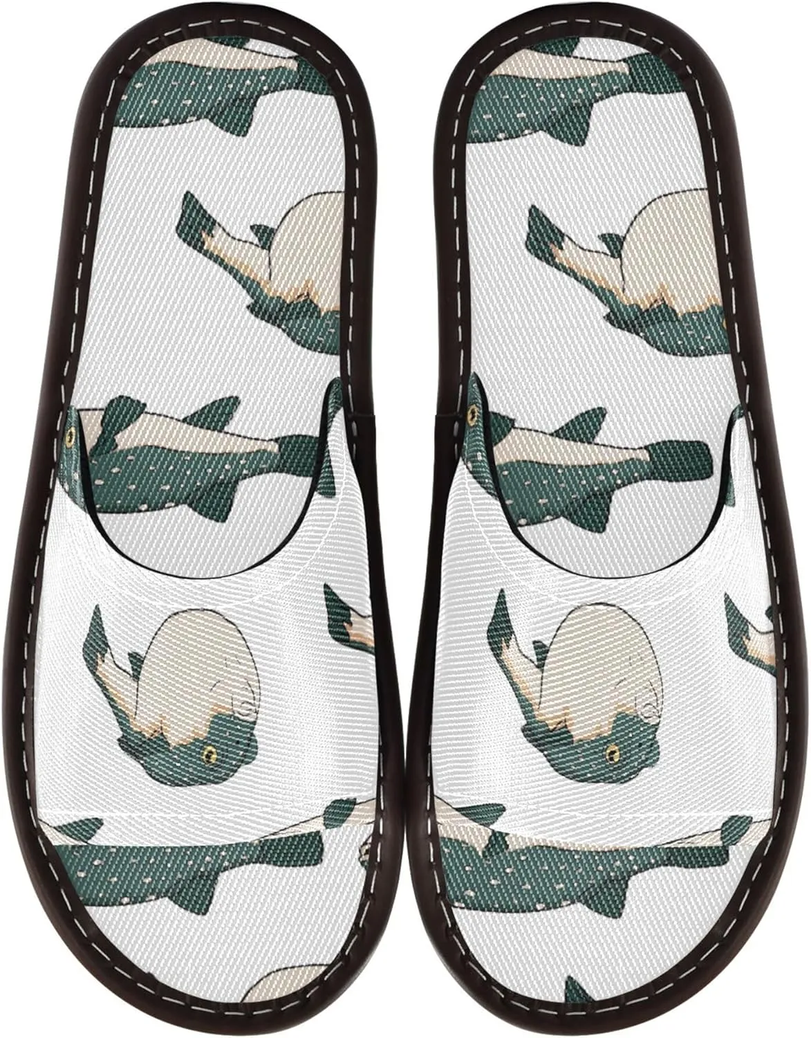 Fisyme Slippers for Women Men Slip-On Open Toe Indoor Outdoor House Shoes Home Slipper