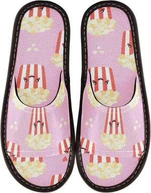 Fisyme Slippers for Women Men Slip-On Open Toe Indoor Outdoor House Shoes Home Slipper
