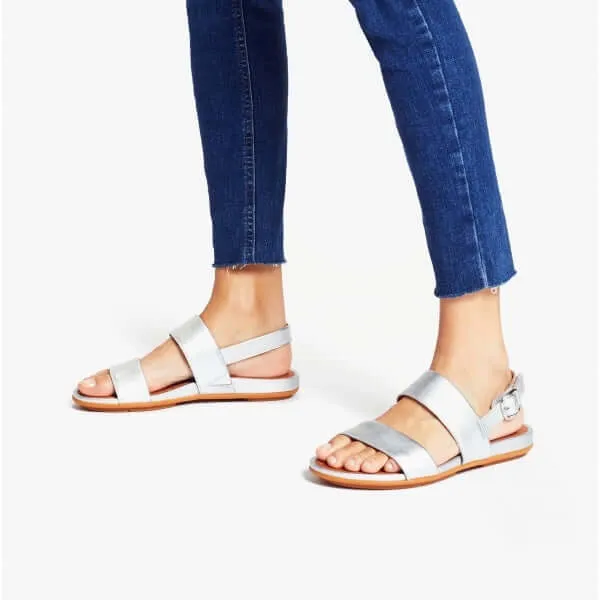 FitFlop GRACIE Womens Strappy Buckle Sandals Silver