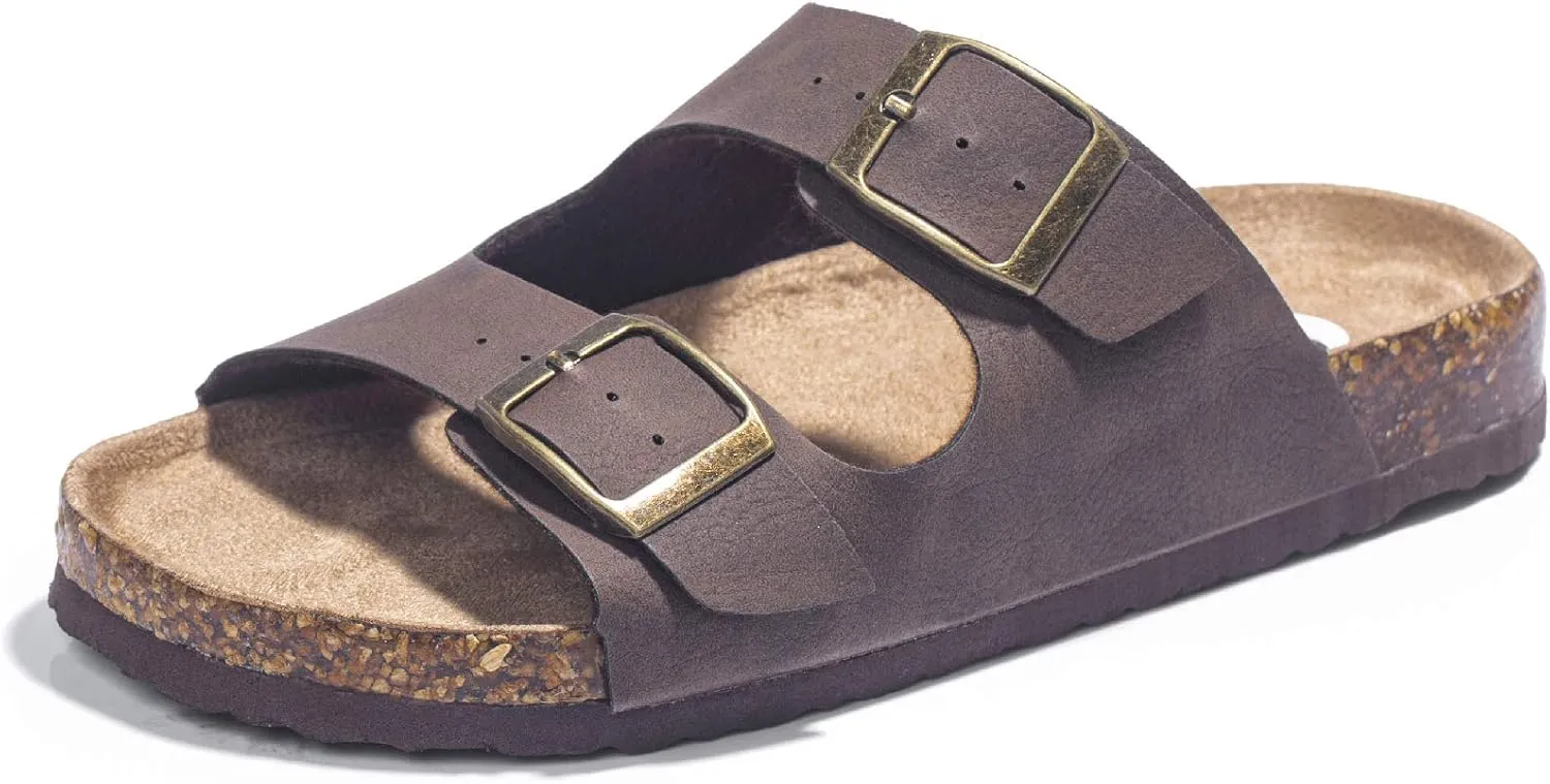 FITORY Boys Girls Glitter Slide Sandals, Cork Slipper with Adjustable Straps for Little Kid/Big Kid