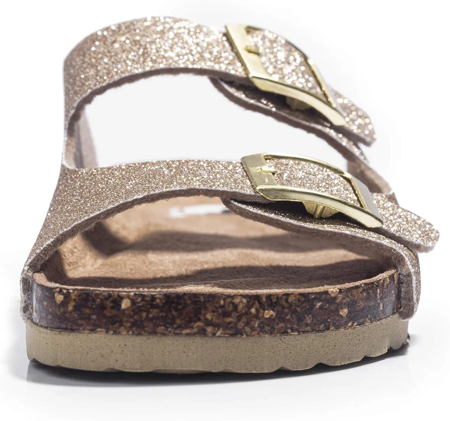 FITORY Boys Girls Glitter Slide Sandals, Cork Slipper with Adjustable Straps for Little Kid/Big Kid