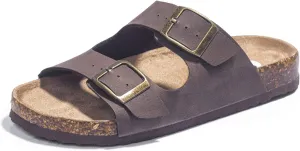FITORY Boys Girls Glitter Slide Sandals, Cork Slipper with Adjustable Straps for Little Kid/Big Kid