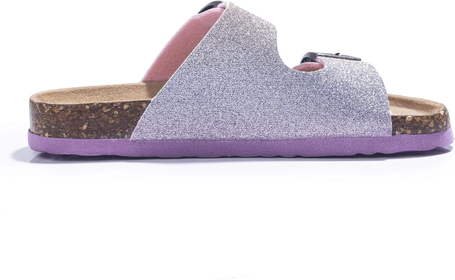 FITORY Boys Girls Glitter Slide Sandals, Cork Slipper with Adjustable Straps for Little Kid/Big Kid