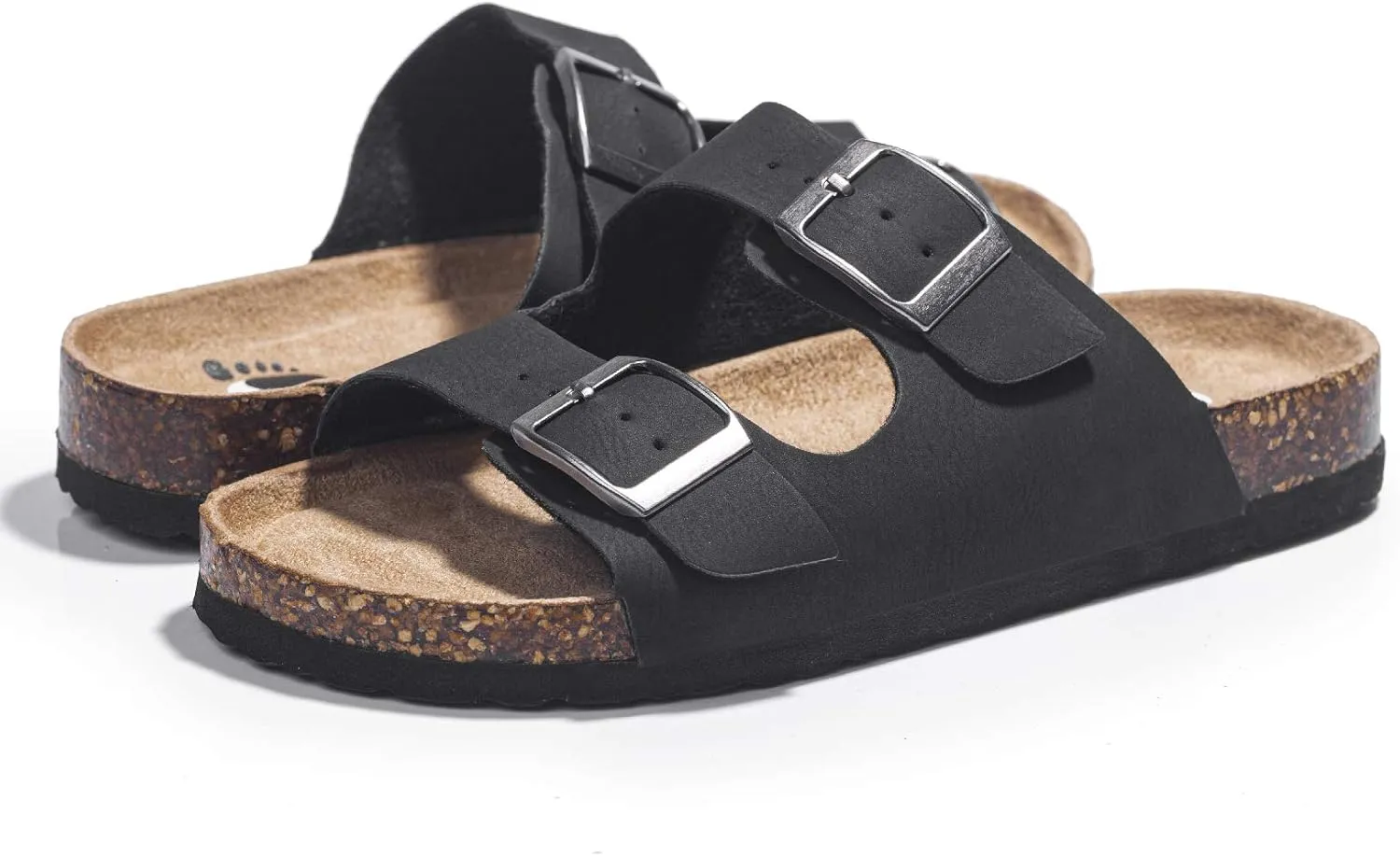 FITORY Boys Girls Glitter Slide Sandals, Cork Slipper with Adjustable Straps for Little Kid/Big Kid